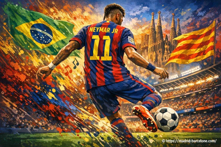 Neymar l'artiste brésilien du FC Barcelone au cœur du jeu