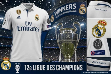 Maillot Real Madrid 2016-17 : la saison de la 12e Ligue des Champions