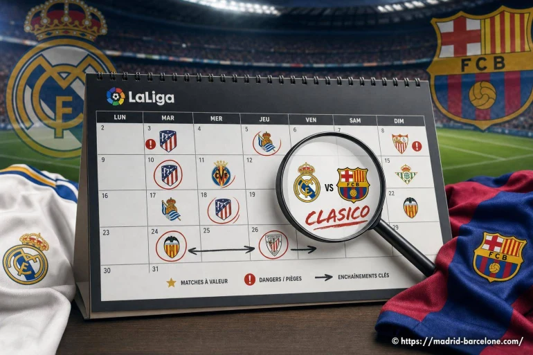 Calendrier de la Liga : repérer les matchs à valeur avant le Clasico