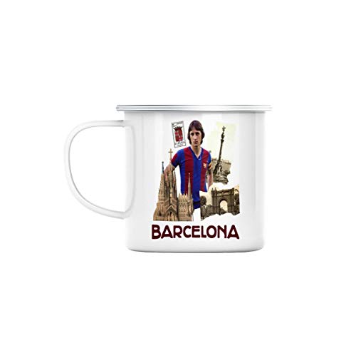 Mug en Métal Emaillé Barcelona Collage Ville Carte Postale F