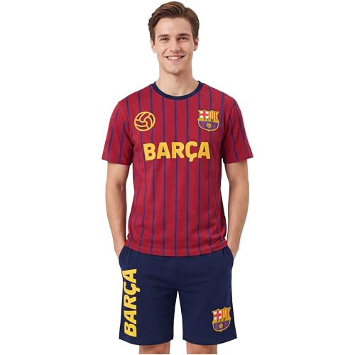 Get Trend FC Barcelone Pyjama Homme, Deux Pièce T-Shirt Manc