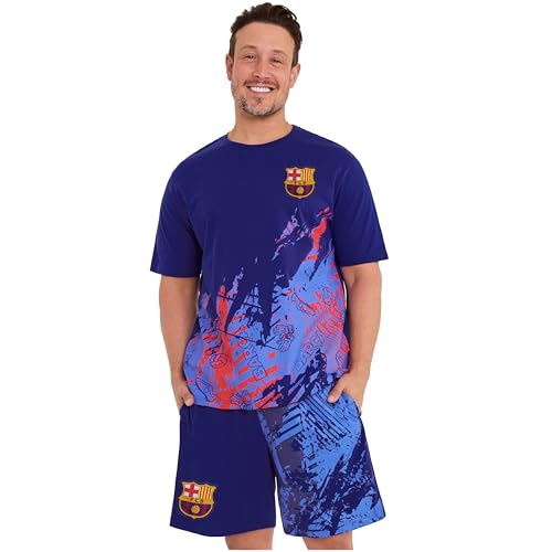 Pyjama Court Homme FC Barcelone Bleu