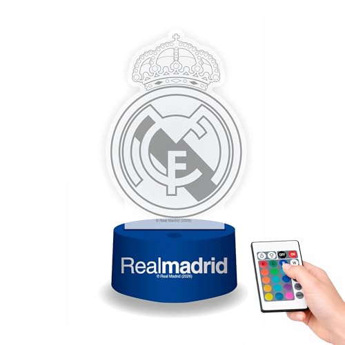 WONDEE Veilleuse Lampe Real Madrid 3D Magique avec Télécomma