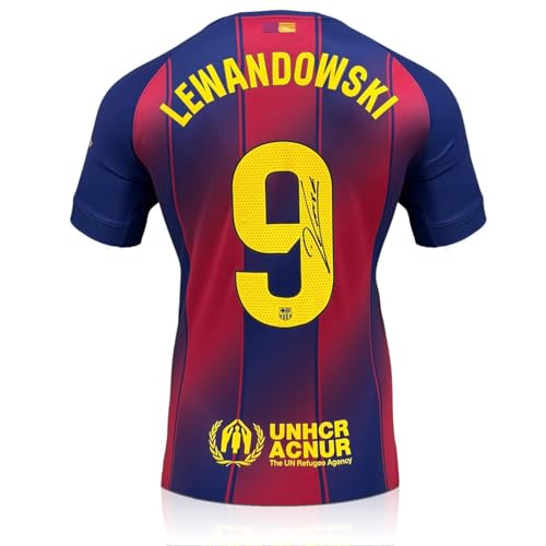 Maillot du FC Barcelone signé par Robert Lewandowski
