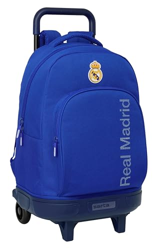 Real Madrid - Grand sac à dos à roulettes, compact, amovible