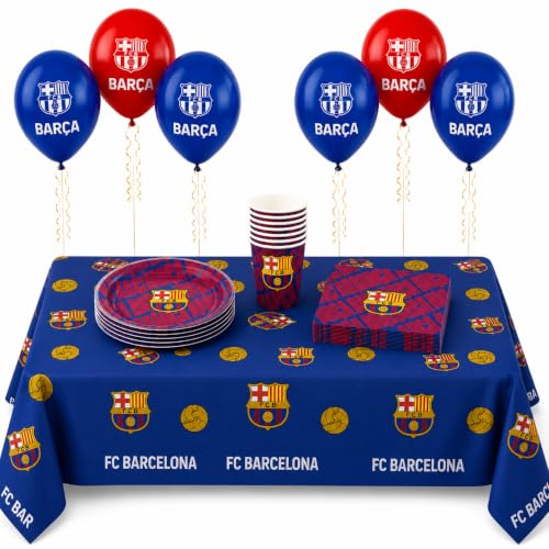 Kit danniversaire du FC Barcelone 35 pièces pour 8 personnes