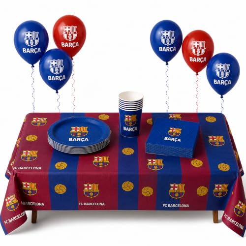 Kit danniversaire du FC Barcelone 35 pièces pour 8 personnes